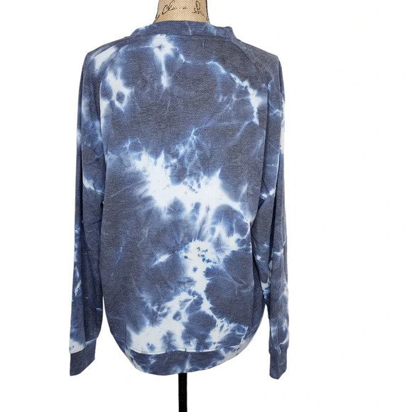 Rae Dunn Womens Miss Independent Tie Dye Crew Neck Sweatshirt Size Large Blue - Picture 3 of 14